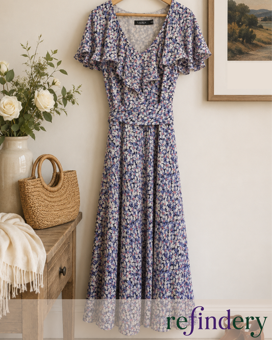 Lauren Ralph Lauren Floral Wrap Maxi Dress Size 8