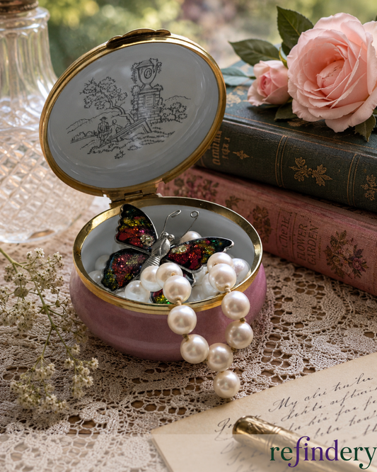 Crummles & Co. Floral Enamel Trinket Box