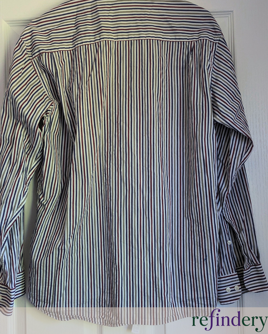 Vintage St Michael UK Made Cotton Stripe Shirt | Men's Medium