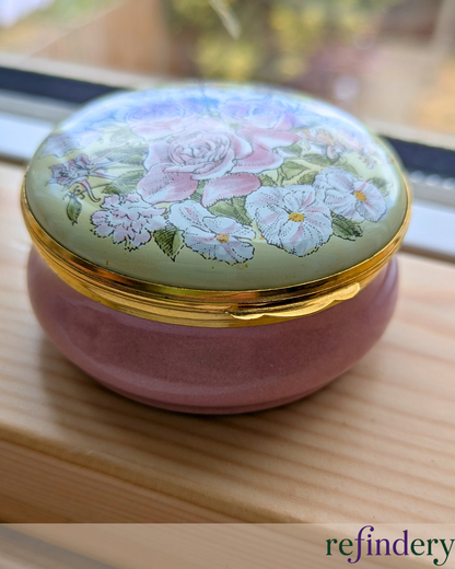 Crummles & Co. Floral Enamel Trinket Box
