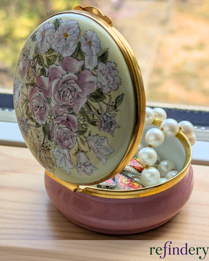 Crummles & Co. Floral Enamel Trinket Box