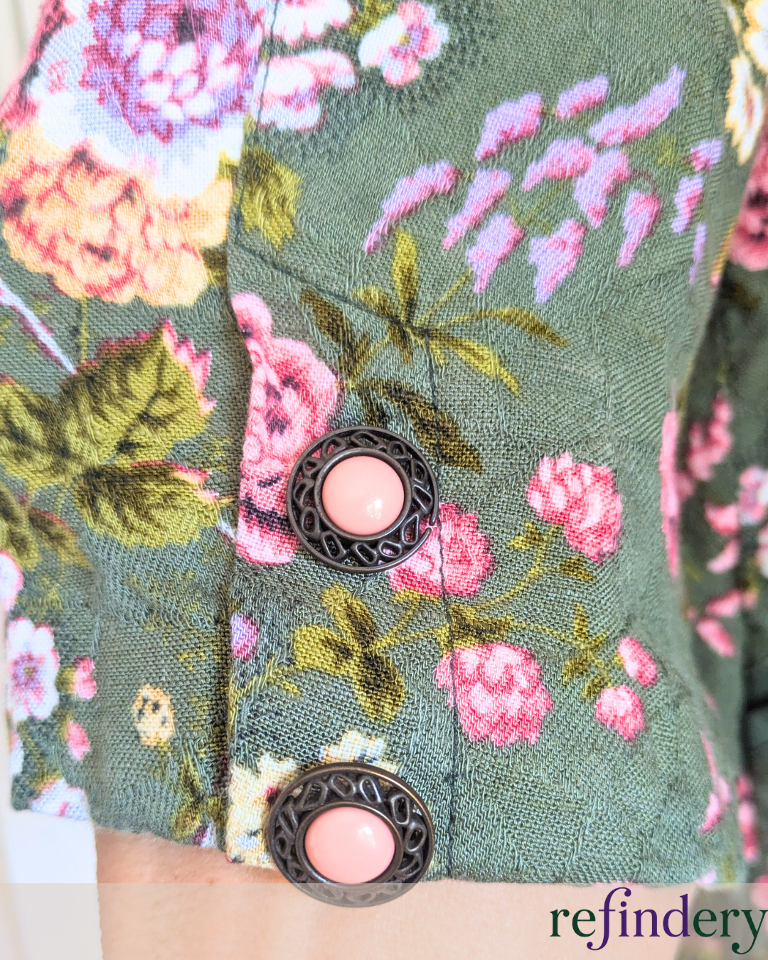ESLOTO Vintage Woodland Floral Blazer