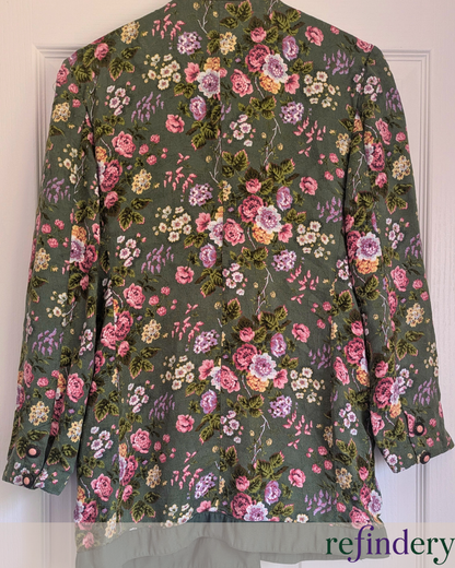 ESLOTO Vintage Woodland Floral Blazer