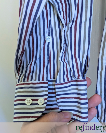 Vintage St Michael UK Made Cotton Stripe Shirt | Men's Medium