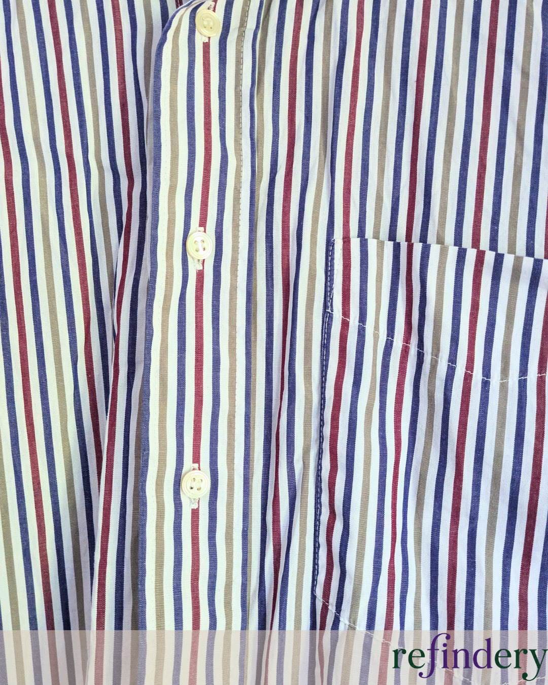 Vintage St Michael UK Made Cotton Stripe Shirt | Men's Medium