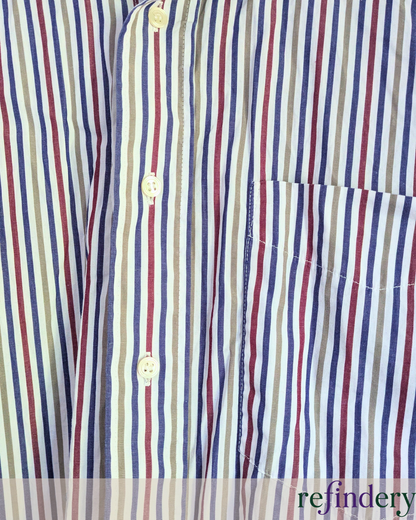 Vintage St Michael UK Made Cotton Stripe Shirt | Men's Medium